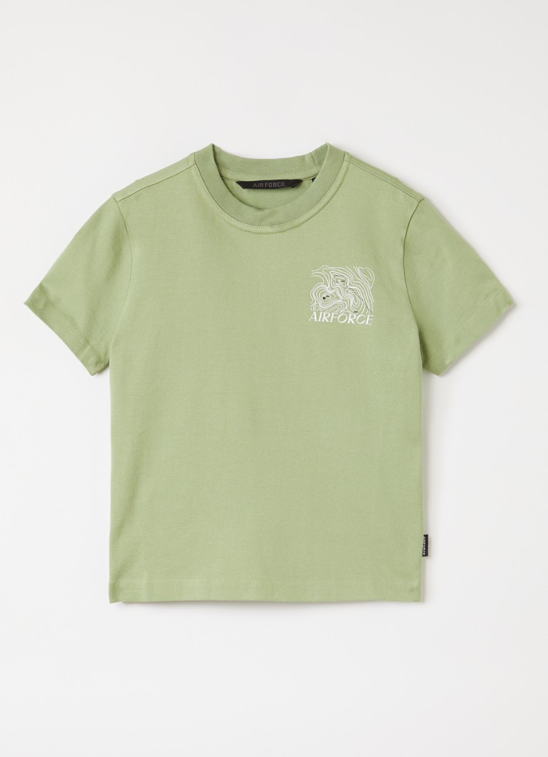 Airforce Jongens Altitude T-shirt met logo- en backprint in de kleur Lichtgroen, maat: 14J=164