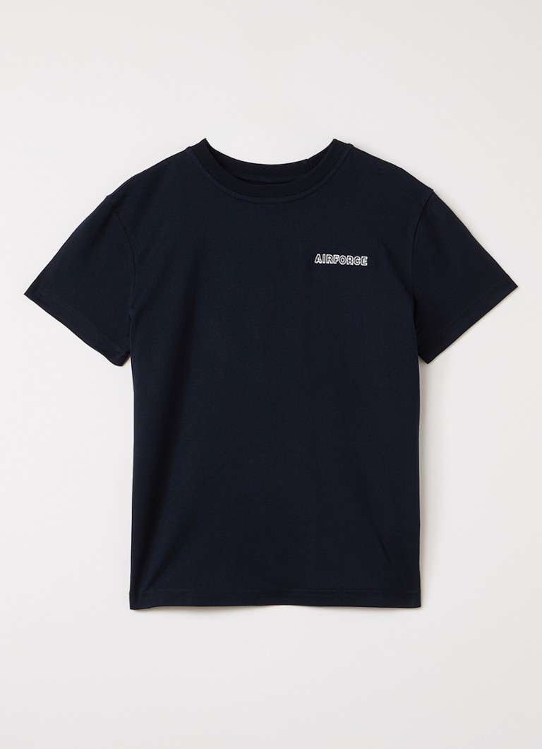 Airforce Jongens Diplopia T-shirt met logo- en backprint in de kleur Zwart, maat: 6J=116