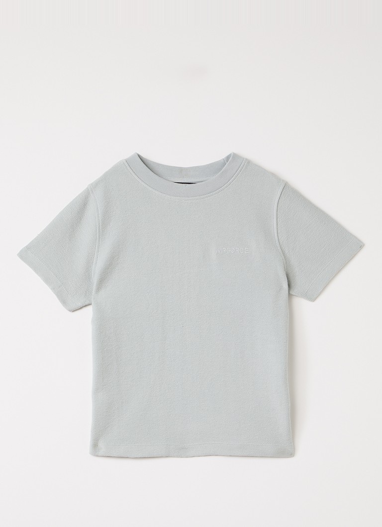 Airforce Jongens Milo T-shirt met logo in de kleur Lichtgrijs, maat: 12J=152