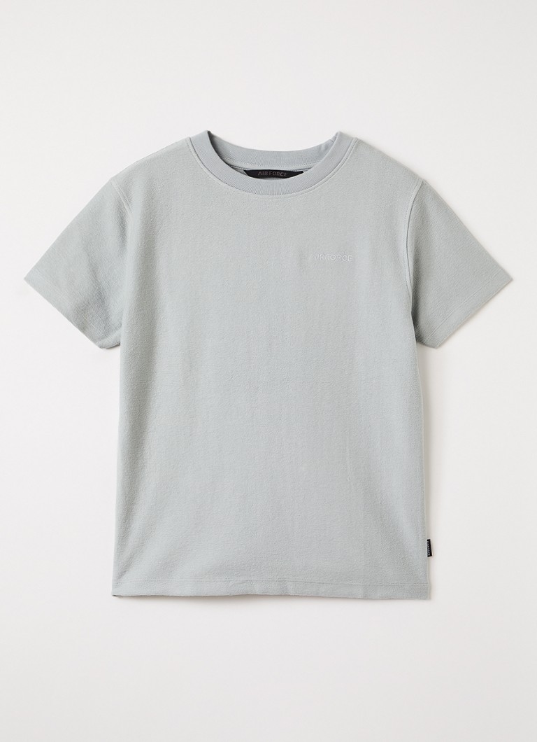 Airforce Jongens Milo T-shirt met logo in de kleur Lichtgrijs, maat: 10J=140