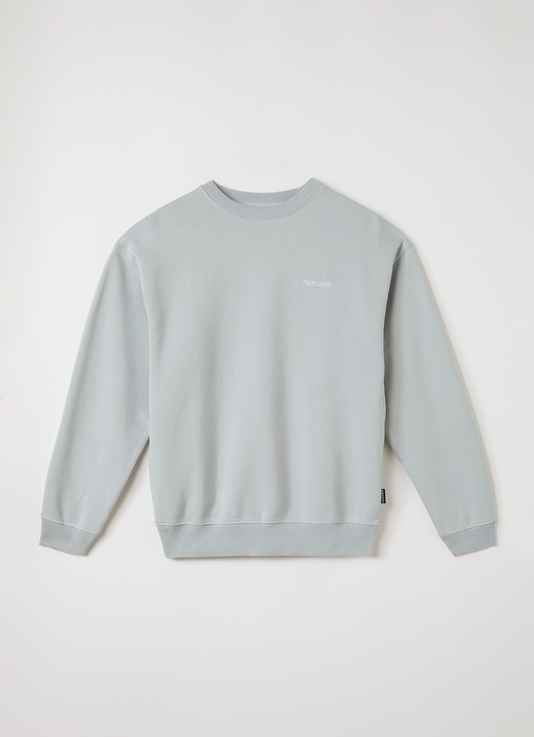Airforce Jongens Sweater met logo- en backprint in de kleur Lichtgrijs, maat: 4J=104