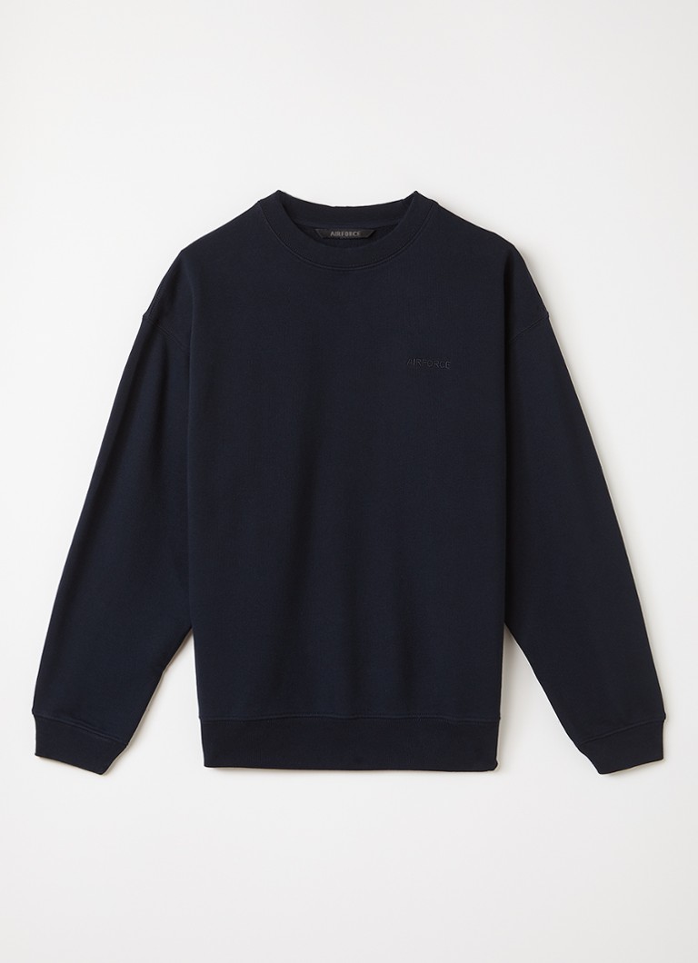 Airforce Jongens Sweater met logo- en backprint in de kleur Donkerblauw, maat: 4J=104