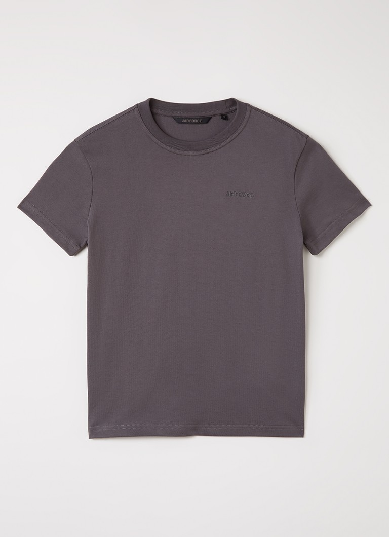 Airforce Jongens T-shirt met logo- en backprint in de kleur Donkergrijs, maat: 176