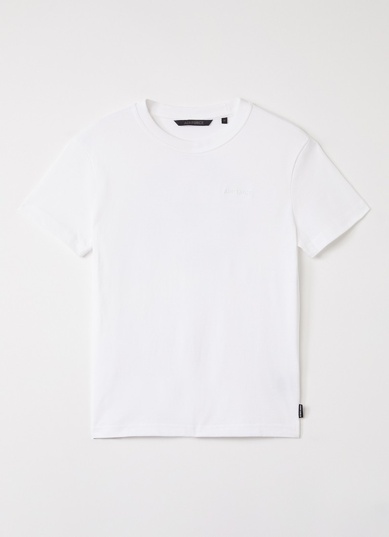 Airforce Jongens T-shirt met logo- en backprint in de kleur Wit, maat: 176
