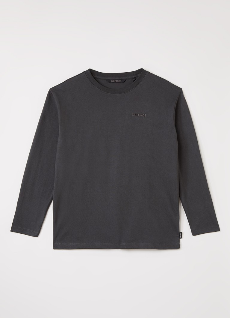 Airforce Jongens Longsleeve met logo in de kleur Antraciet, maat: 164
