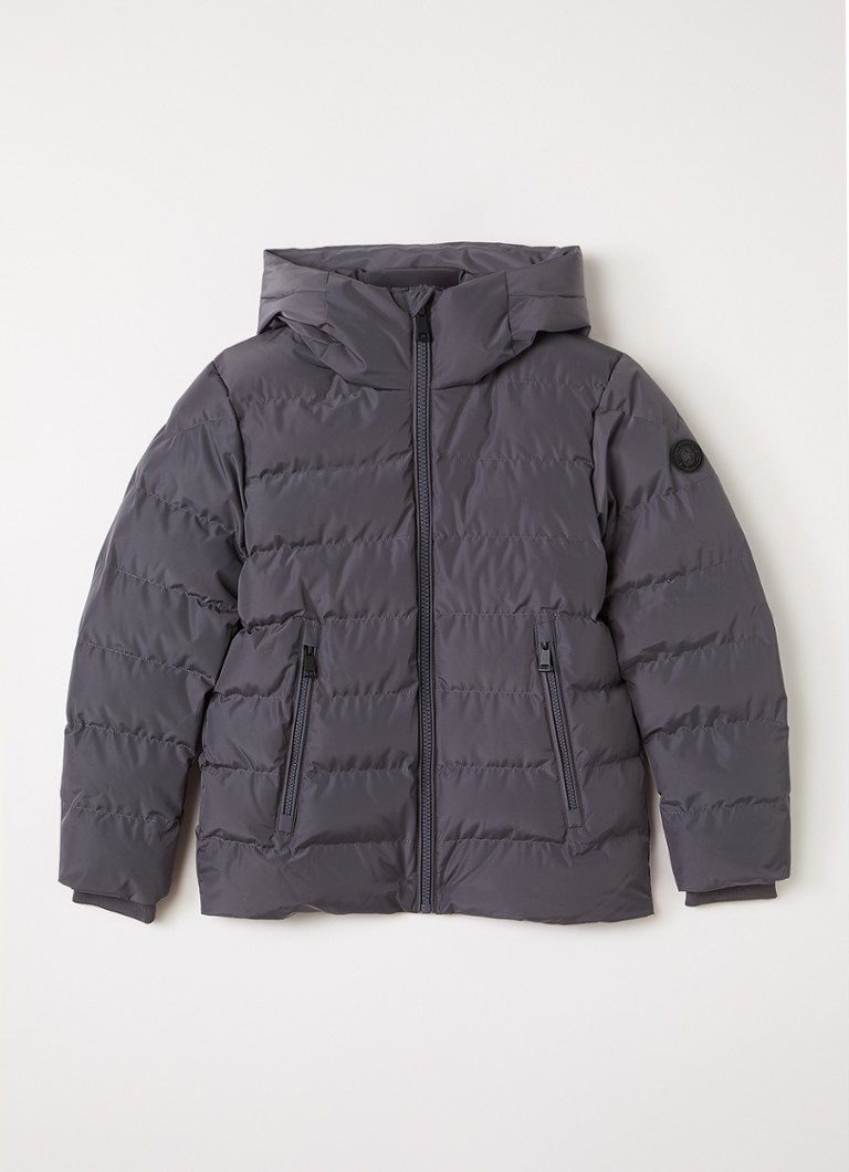 Airforce Jongens Robin puffer jack met capuchon in de kleur Grijs, maat: 176