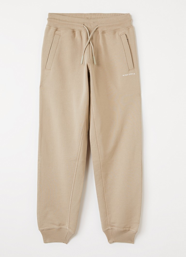 Airforce Jongens Tapered fit joggingbroek met logo in de kleur Beige, maat: 164