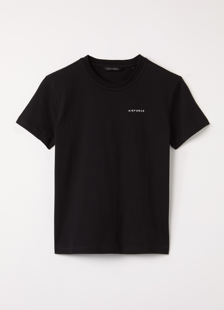 Airforce Jongens T-shirt met logo in de kleur Zwart, maat: 140