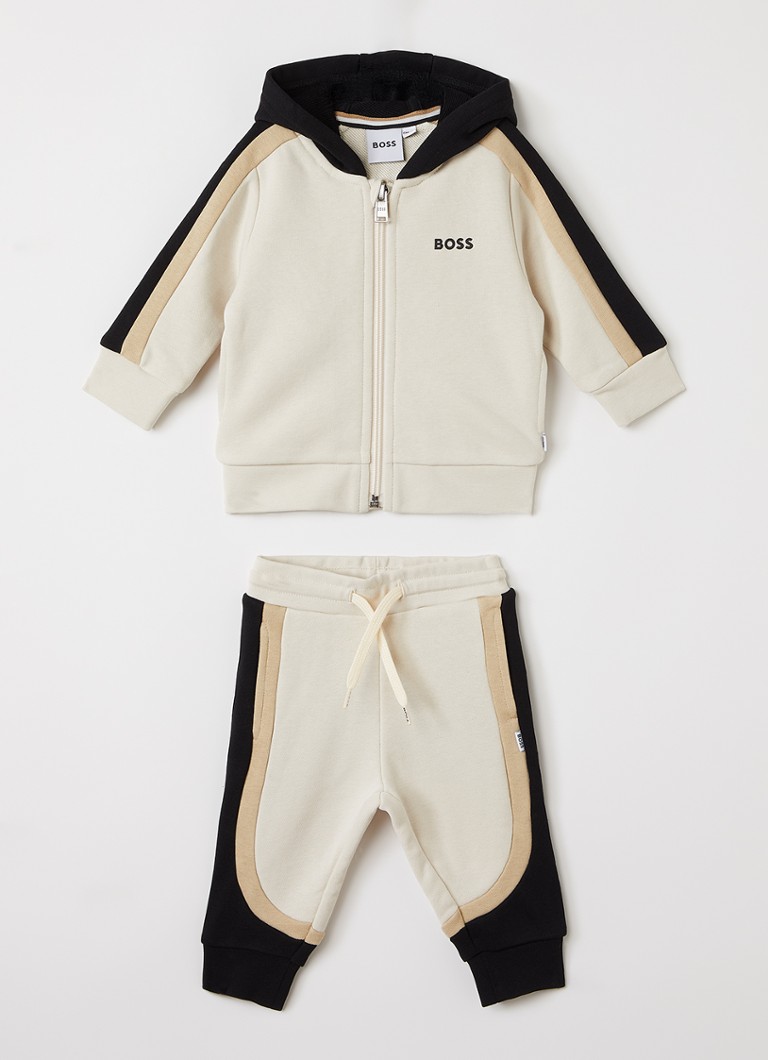 BOSS Jongens Set van sweatvest met joggingbroek 2-delig in de kleur Beige, maat: 74