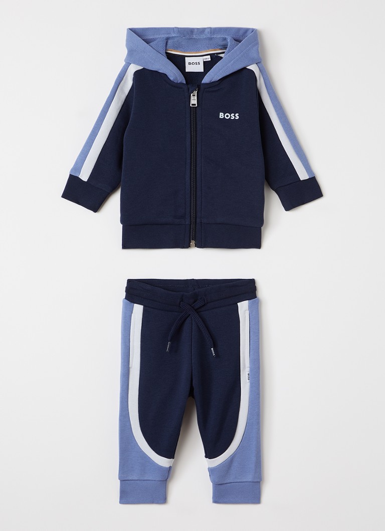 BOSS Jongens Set van sweatvest met joggingbroek 2-delig in de kleur Donkerblauw, maat: 68