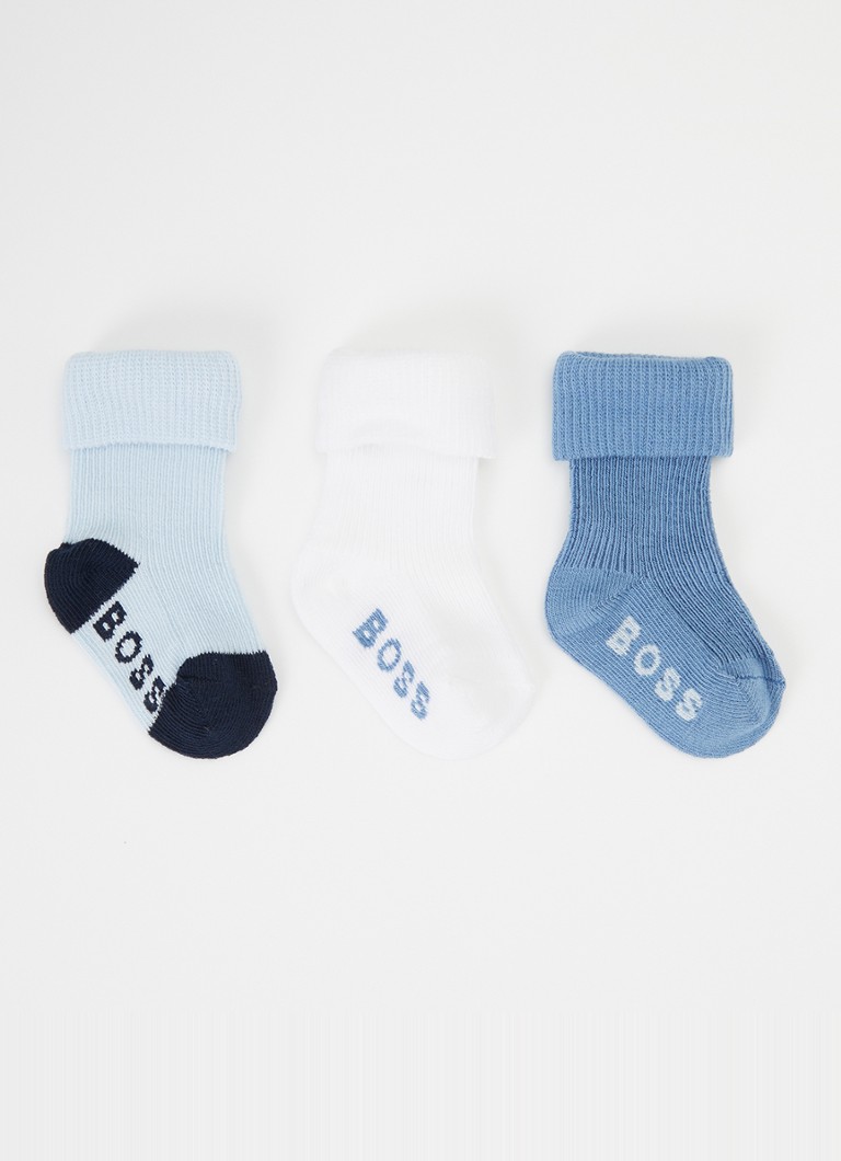 BOSS Meisjes Sokken met logo in de kleur Blauw, maat: 15