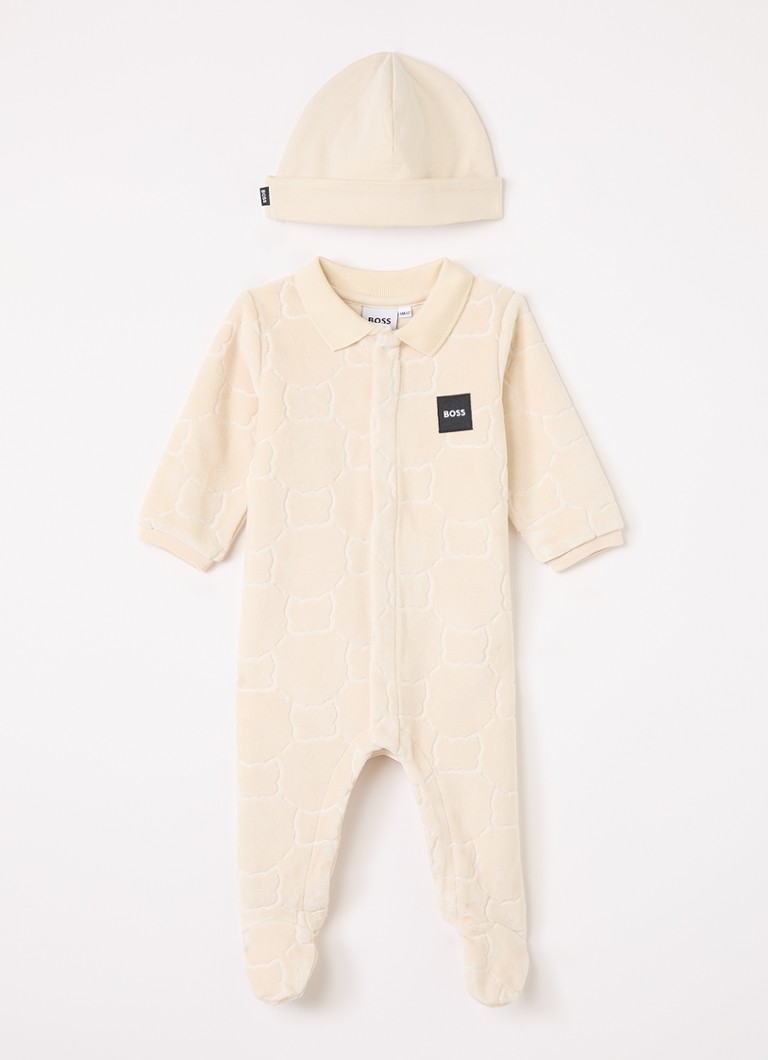 HUGO BOSS Meisjes Set van babypak met muts 2-delig in de kleur Beige, maat: 56