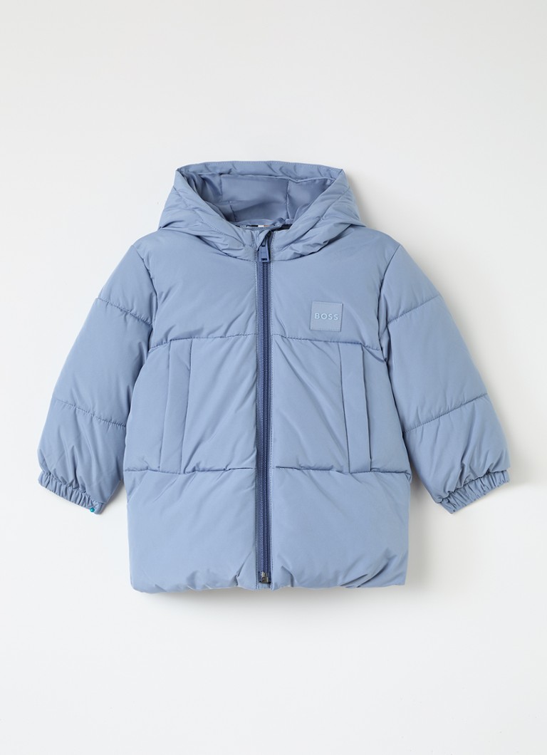 BOSS Jongens Puffer jack met steekzakken in de kleur Staalblauw, maat: 86