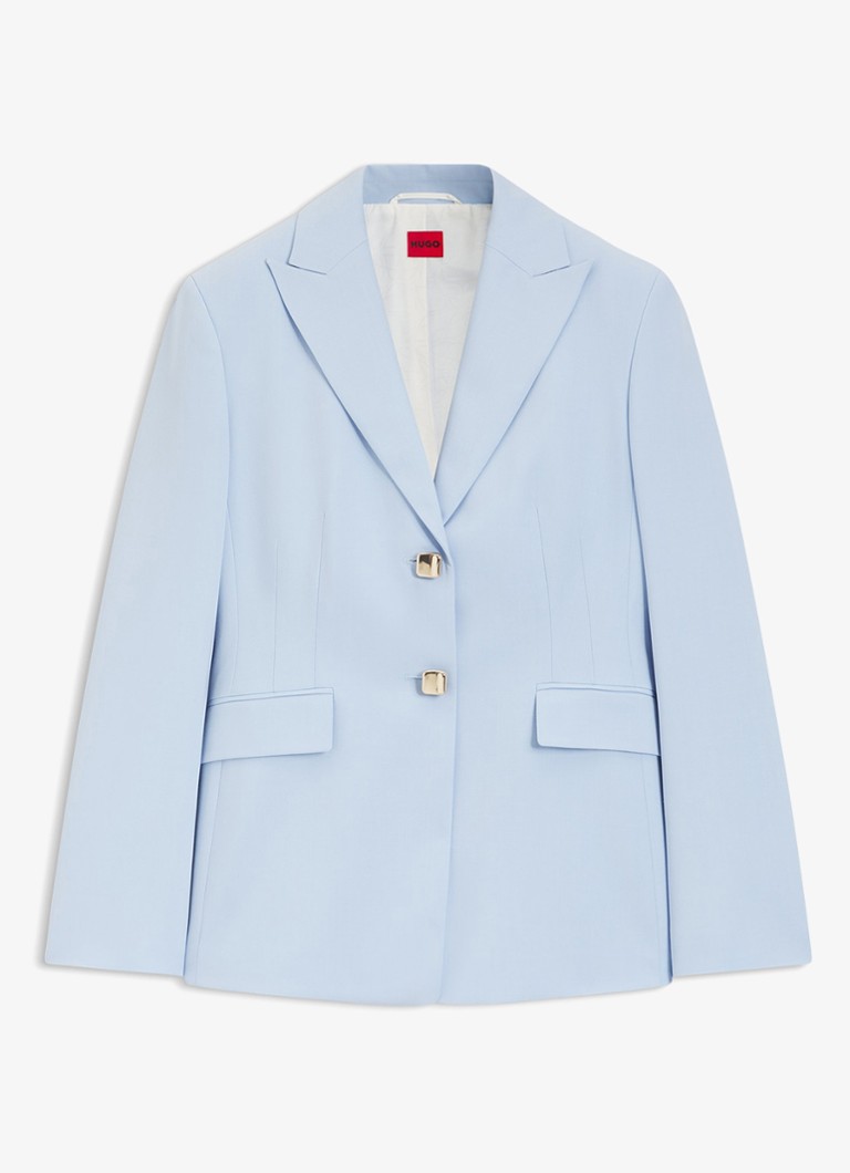 HUGO Dames Asmalla regular fit blazer met klepzakken in de kleur Open Blue-476 / Blauw