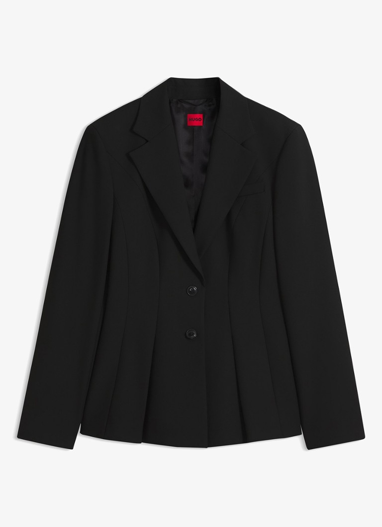 HUGO Dames Blazer met peplum zoom in de kleur Zwart