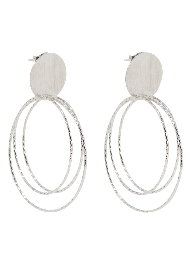 LOTT. Gioielli Dames Triple Hoop oorstekers van zilver in de kleur Zilver, maat: 1maat