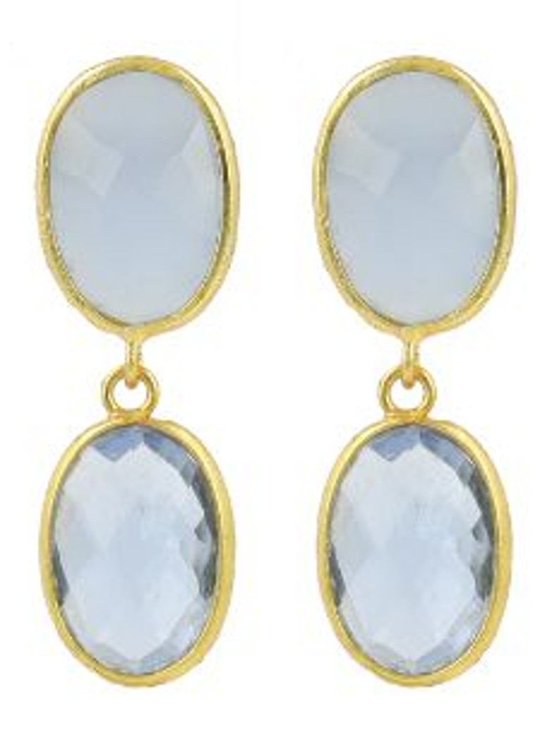 LOTT. Gioielli Dames Two Framed Stones with Pin Anya oorstekers vergul