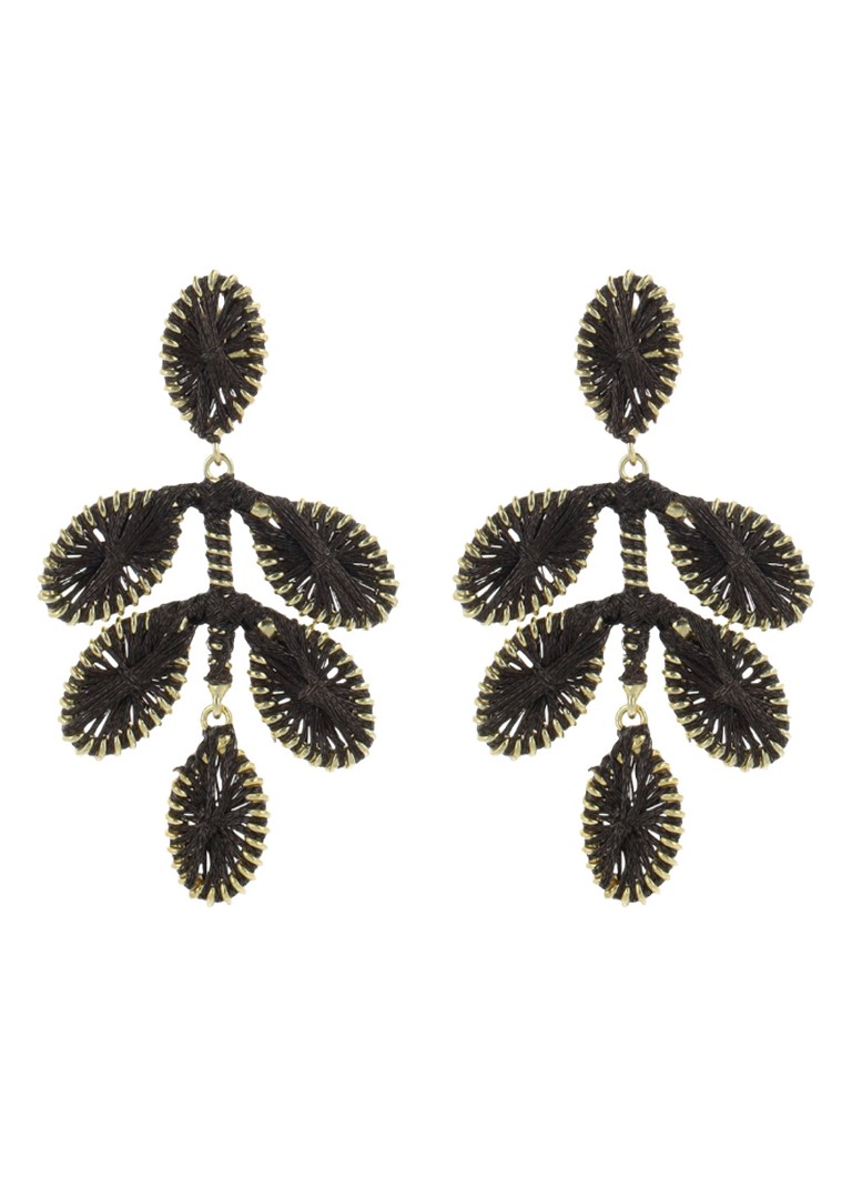 LOTT. Gioielli Dames Flower Leafs oorstekers verguld in de kleur Bruin, maat: OS