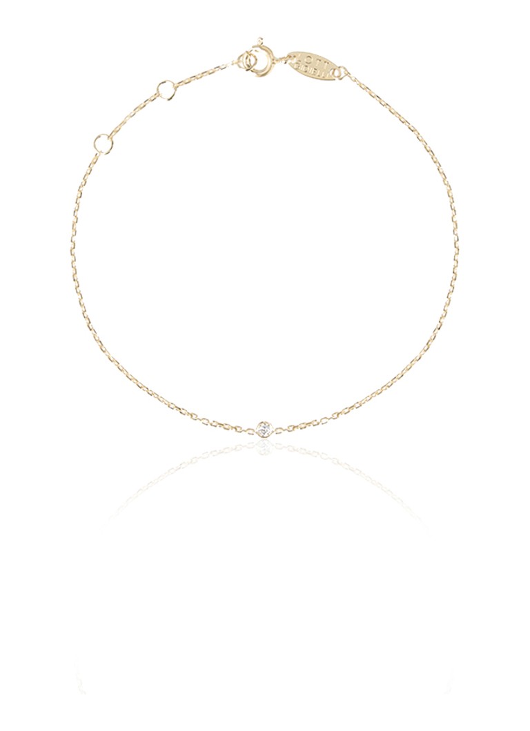 LOTT. Gioielli Dames One Diamond armband verguld in de kleur Goud, maat: OS