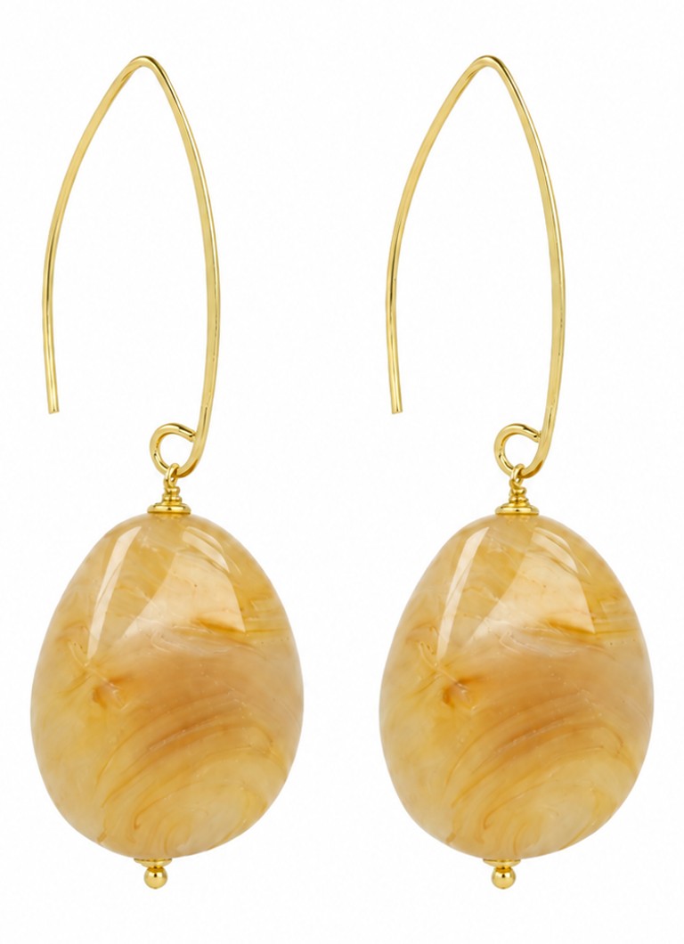 LOTT. Gioielli Dames Squeezed drop oorhangers verguld in de kleur Goud, maat: OS