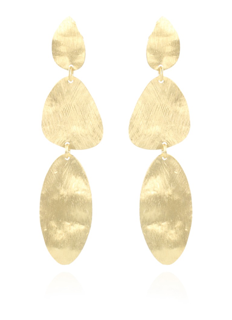 LOTT. Gioielli Dames Stone Shape Triple oorstekers verguld in de kleur Goud, maat: OS