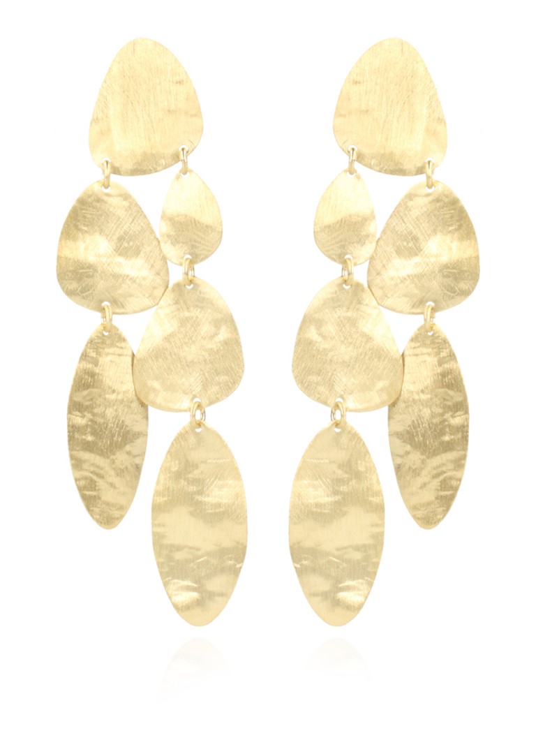 LOTT. Gioielli Dames Oorstekers met hanger verguld in de kleur Goud, maat: OS