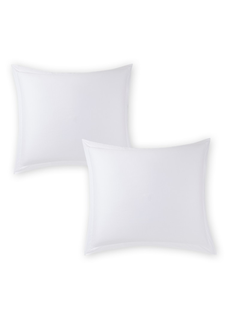 De Bijenkorf Home kussensloop van katoensatijn 400TC in 2-pack Wit - Deal