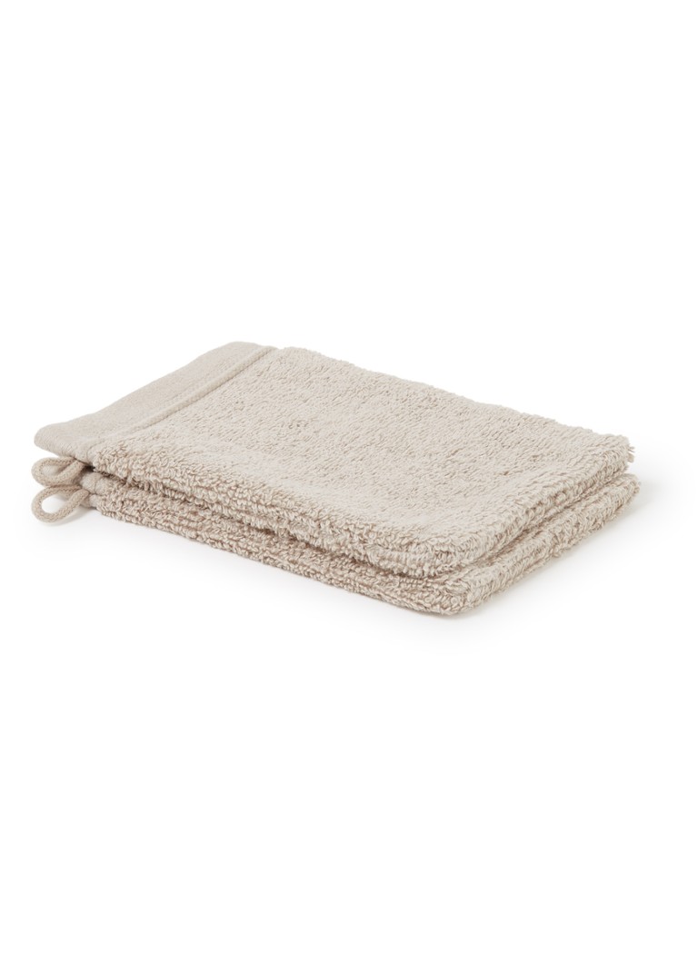 De Bijenkorf Home Evolution washand- 580 gr/m2 - 16 x 21 cm set van 2 Taupe - Deal
