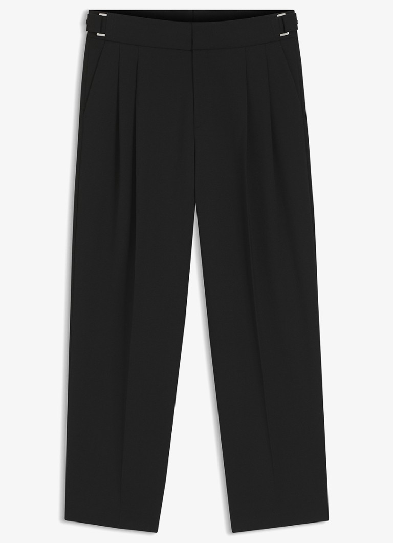 HUGO Heren Straight fit pantalon met steekzakken in de kleur Zwart
