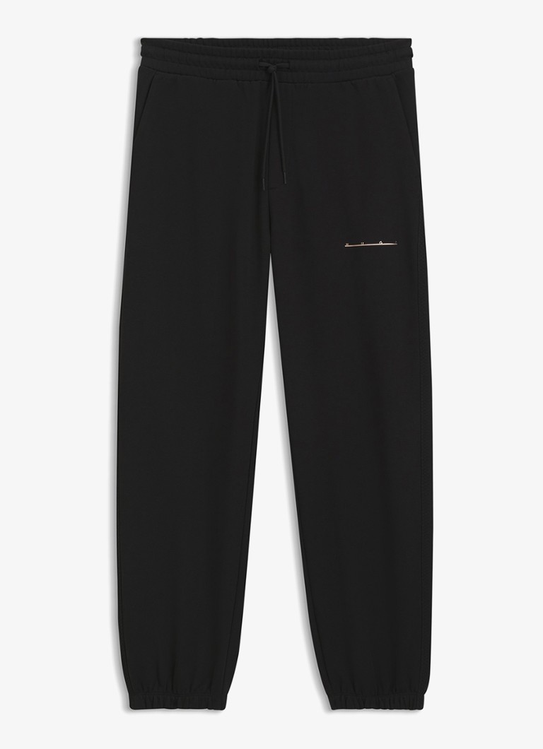 HUGO Heren Tapered fit joggingbroek met logo in de kleur Zwart