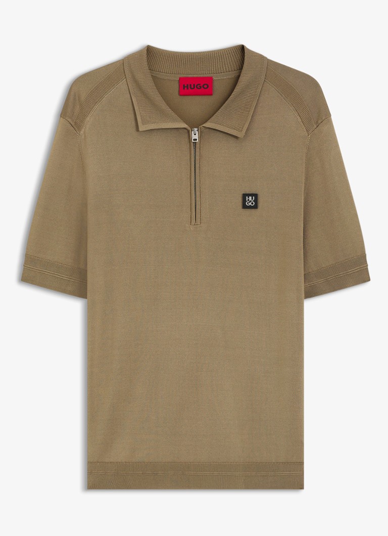 HUGO Heren Regular fit polo met logo in de kleur Beige Overflow-928 / Beige