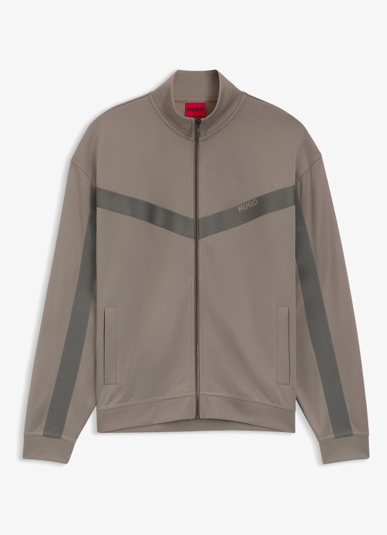 HUGO Heren Sweatvest met logo in de kleur Lichtbruin