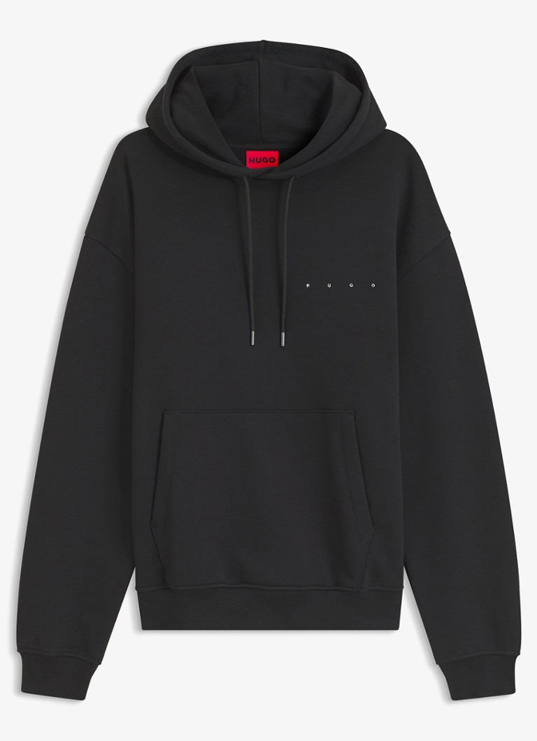 HUGO Heren Hoodie met logo in de kleur Zwart