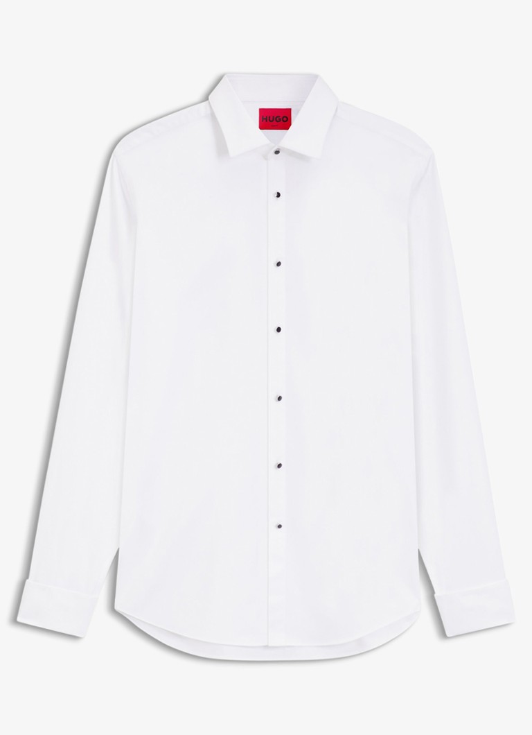 HUGO Heren Slim fit overhemd van katoen in de kleur Wit