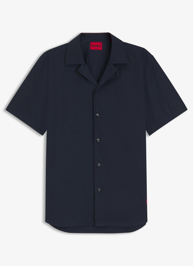 HUGO Heren Regular fit overhemd van katoen in de kleur Blauw