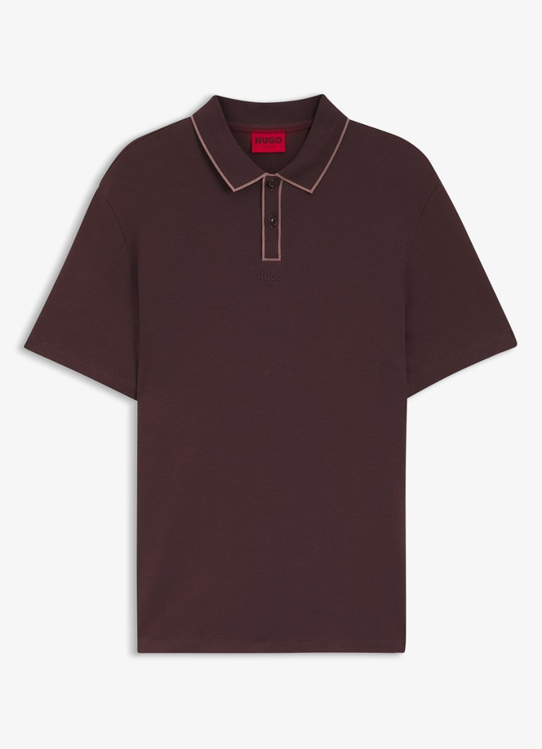 HUGO Heren Regular fit polo met logo in de kleur Bruin