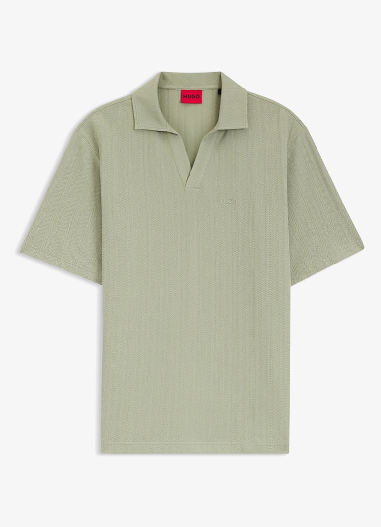 HUGO Heren Dalibo polo met logoborduring in de kleur Light/Pastel Green-337 / Groen