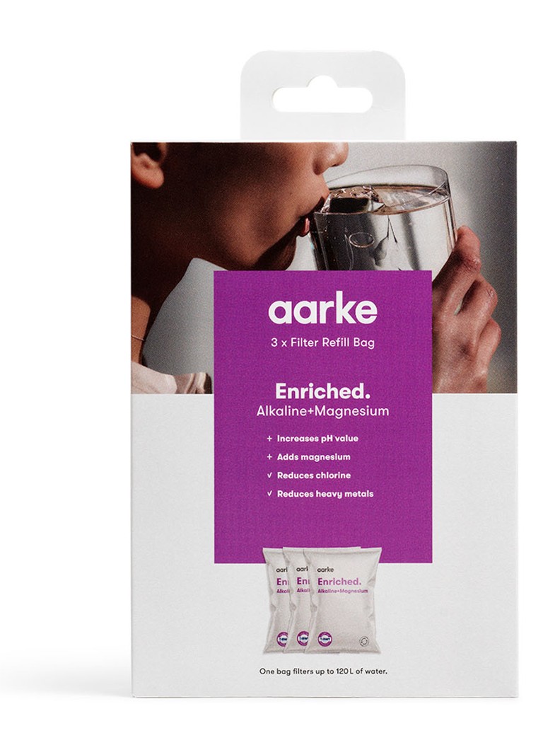 Aarke Enriched kraanwaterfilter navulling set van 3 Paars - Deal