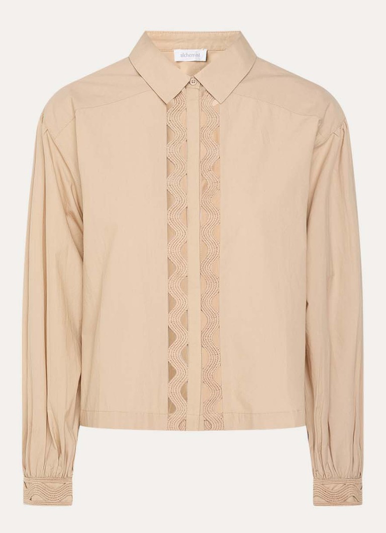 Alchemist Dames Eva blouse met opengewerkt dessin in de kleur Beige