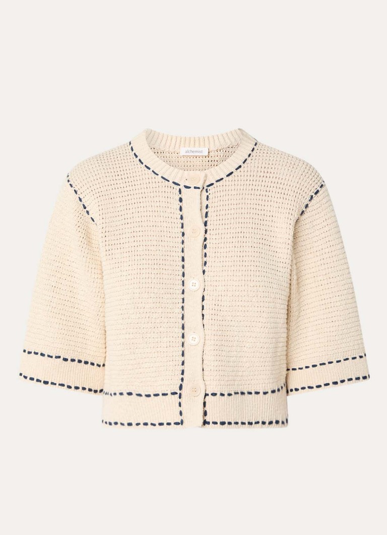 Alchemist Dames Caroline grofgebreid vest in de kleur Creme