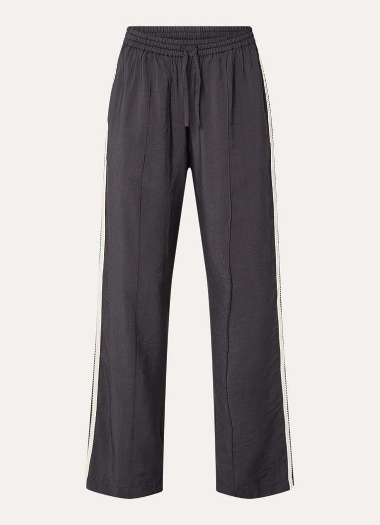 Alchemist Dames Lou high waist loose fit broek met borduring in de kleur Antraciet