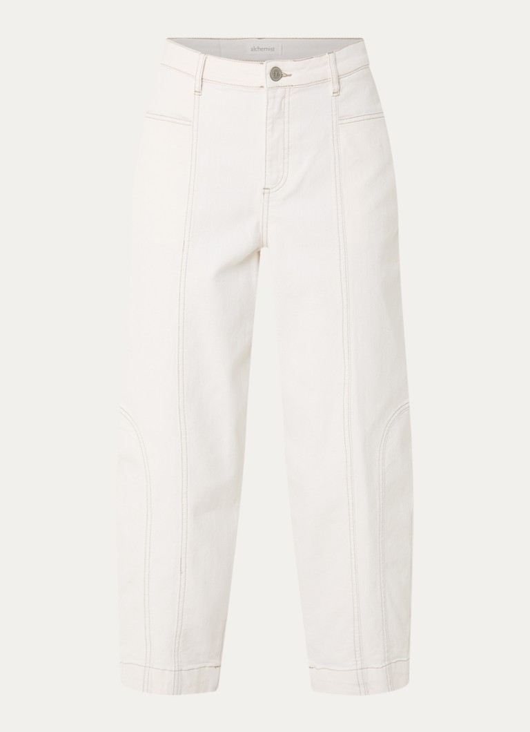Alchemist Dames Alchemist Summer mid waist balloon fit jeans met gekleurde wassing in de kleur Creme