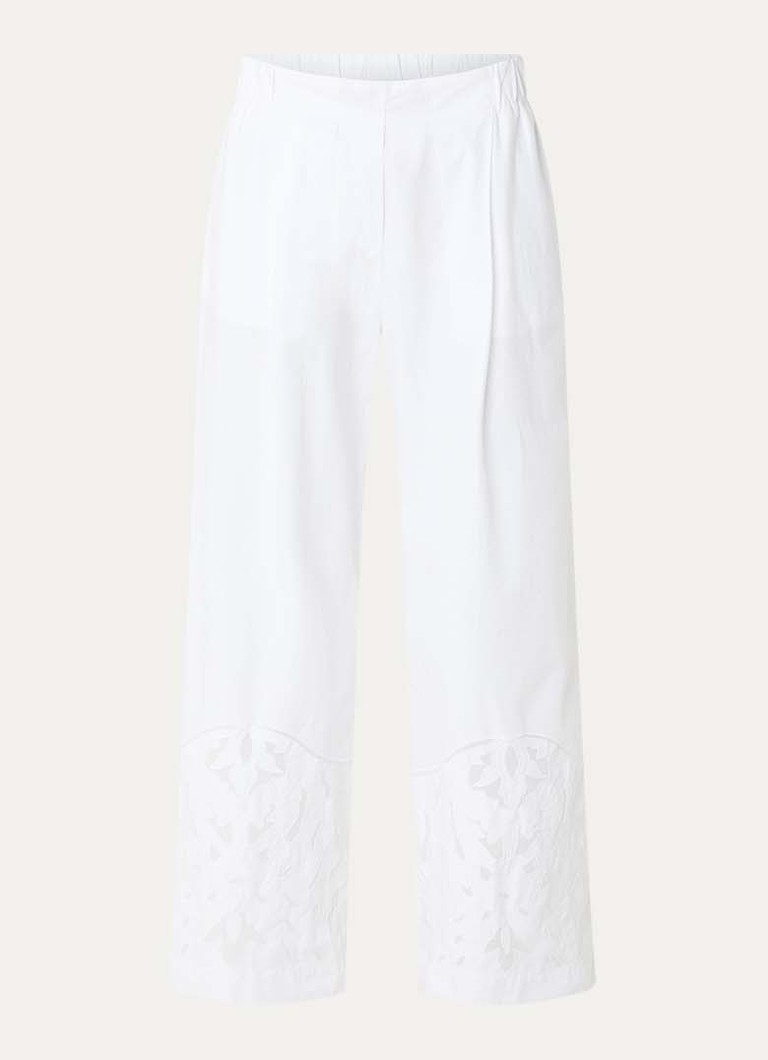 Alchemist Dames Moonflower high waist loose fit pantalon met broderie in de kleur Wit