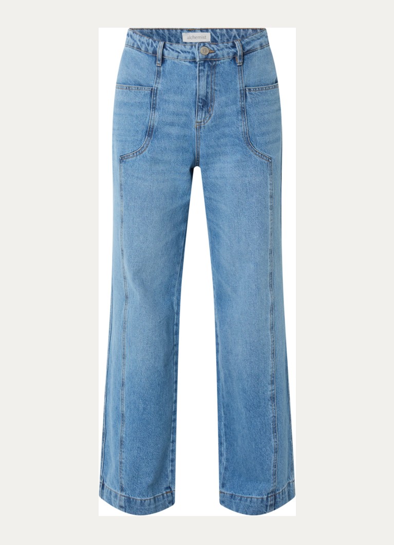 Alchemist Dames Lori high waist wide fit jeans met medium wassing in de kleur Indigo