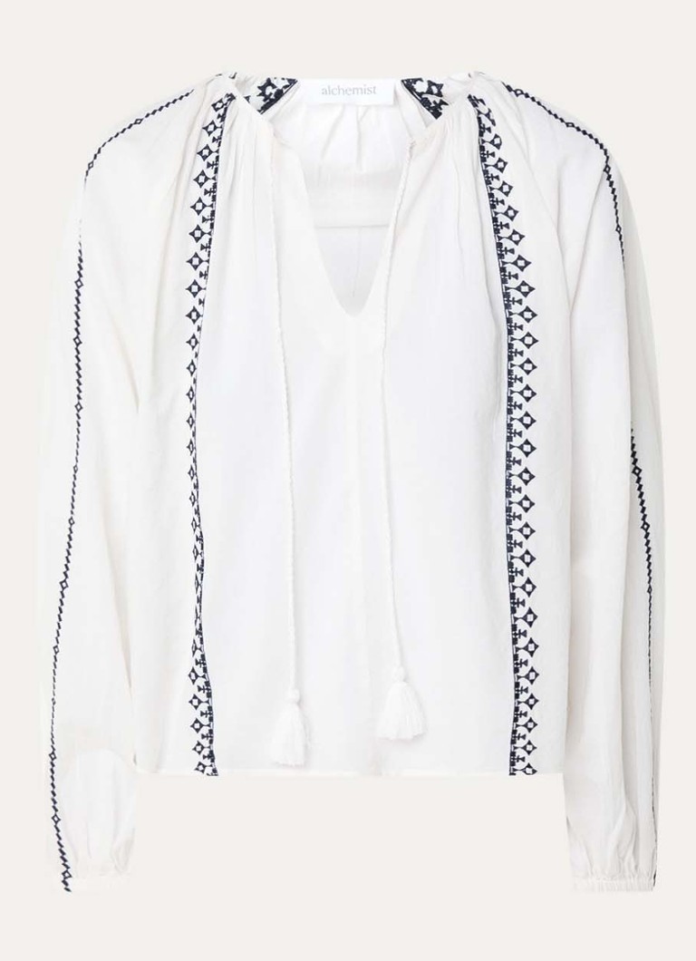 Dames Loose Fit Bohemian Gaas Shirt Blouses Boho V-hals