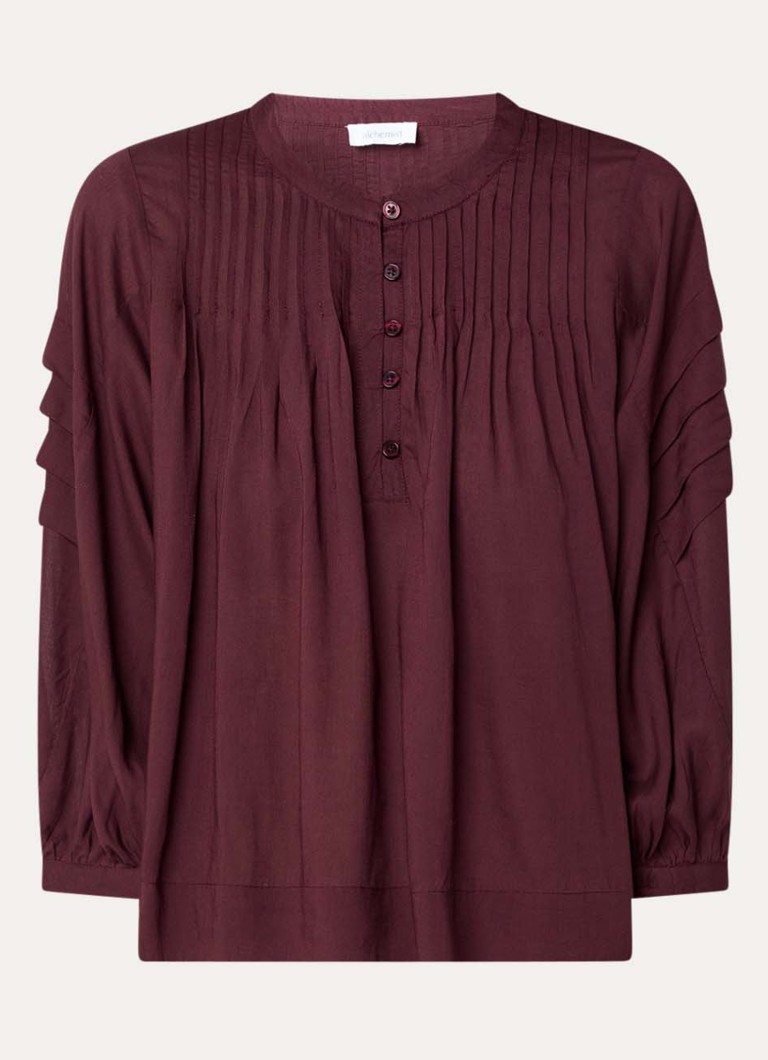 Alchemist Dames Freya tuniek met plooidetail in de kleur Bordeauxrood