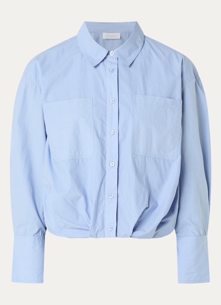 Alchemist Dames Jagger blouse met borstzakken en plooidetail in de kleur Lichtblauw