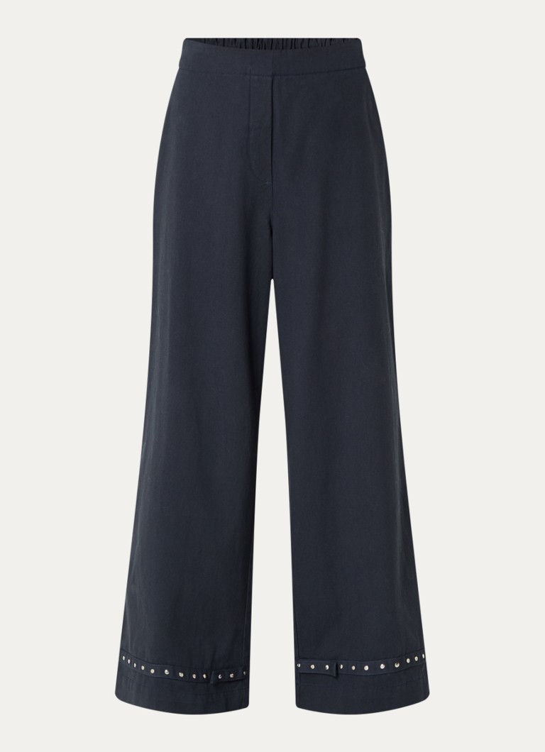 Alchemist Dames High waist wide fit palazzo broek van denim in de kleur Donkerblauw