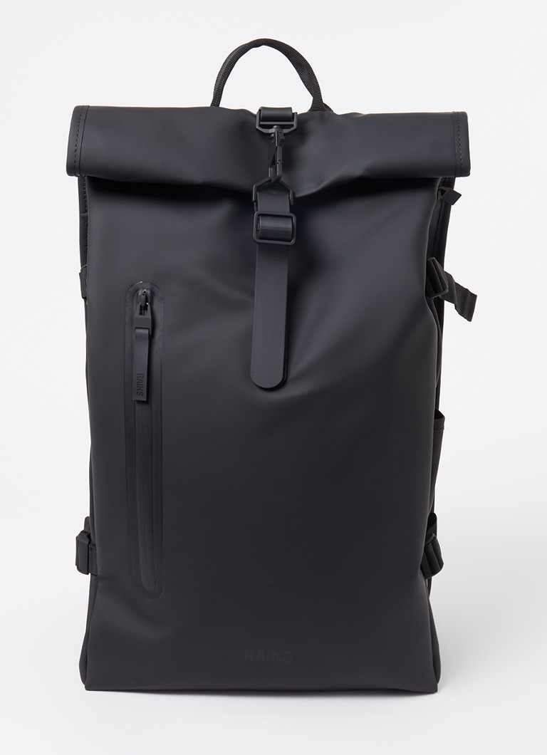 Rains Rolltop Large rugzak met 16 inch laptopvak en waterafstotende coating Zwart - Deal