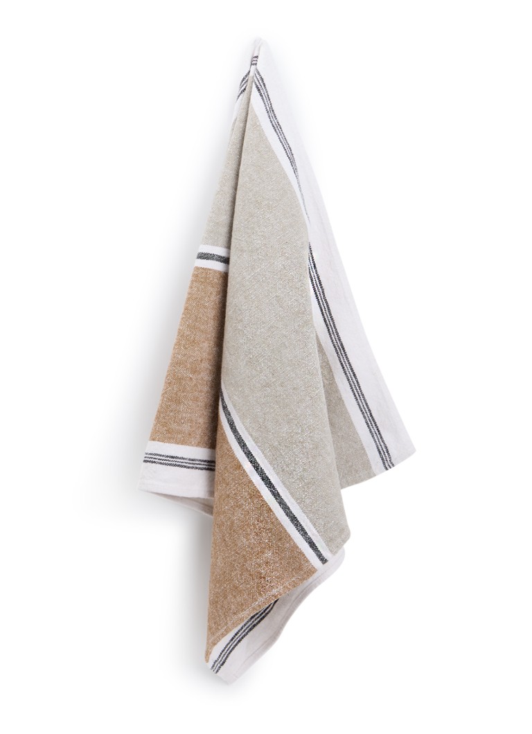 Haomy Trevise theedoek 46 x 70 cm Bruin - Deal